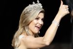 Amsterdam 23 mei 2017 
Koningin Maxima en Koning Willem Alexander komen aan bij het paleis op de dam voor diner met ambassadeurs.