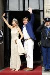 Amsterdam 23 mei 2017 
Koningin Maxima en Koning Willem Alexander komen aan bij het paleis op de dam voor diner met ambassadeurs.