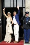 Amsterdam 23 mei 2017 
Koningin Maxima en Koning Willem Alexander komen aan bij het paleis op de dam voor diner met ambassadeurs.