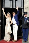 Amsterdam 23 mei 2017 
Koningin Maxima en Koning Willem Alexander komen aan bij het paleis op de dam voor diner met ambassadeurs.