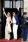 Amsterdam 23 mei 2017 
Koningin Maxima en Koning Willem Alexander komen aan bij het paleis op de dam voor diner met ambassadeurs.