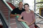 Hilversum 30 mei 2017
Boek presentatie Mental Theo ( Theo Nabuurs) in de vorstin. Theo met zoon Nick