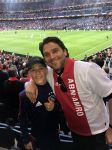 Schiphol Stockholm 24 mei 2017
Ajax Manchester United, finale europa leaque. Xander de Buisonje met zoon Sem v Dijk