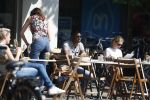 Amsterdam 23 mei 2018
Bryan Roy op terras.