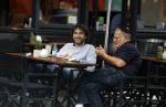 Amsterdam 31 mei 2018
Javier Guzman op terras met â€¦..