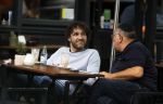 Amsterdam 31 mei 2018
Javier Guzman op terras met â€¦..