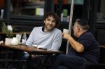 Amsterdam 31 mei 2018
Javier Guzman op terras met â€¦..
