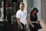 Amsterdam 23 mei 2018
Voetballer van het Nederlands elftal Karim Rekik met zijn vriendin presentatrice Dounia Rijkschroeff op de pc hooftstraat.