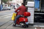 Amsterdam 25 mei 2018
Martijn Krabbe op zijn vespa scooter.