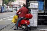 Amsterdam 25 mei 2018
Martijn Krabbe op zijn vespa scooter.