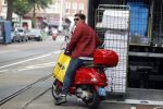 Amsterdam 25 mei 2018
Martijn Krabbe op zijn vespa scooter.