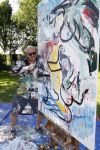 Eemnes 28 mei 2018
Golfwedstrijd ten bate van Warchild met oa Victor Reinier Toine v Peperstraten Mariska v Kolck en Frits Sissing. Kunstenaar Pim Smit maakt samen met victor Reinier een schilderij .