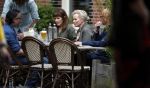Amsterdam 24 mei 2018
Renee Soutendijk en haar man Thed Lensen met vrienden op terras