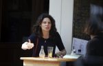 Amsterdam 24 mei 2018
Rifka Lodeizen op terras.