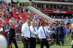 Eindhoven, 6 Mei 2018 Laatste kompetitiewedstrijd PSV-FC Groningen, eindstand 0-0
Ruud Brood Ruud Hesp en Luc Nilis