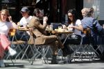 Amsterdam 23 mei 2019
Amanda Balk met haar (ex) man op terras in Amsterdam zuid.