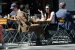 Amsterdam 23 mei 2019
Amanda Balk met haar (ex) man op terras in Amsterdam zuid.