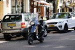 Amsterdam 27 mei 2020
Estelle Cruijff op vespa scooter in Amsterdam zuid.