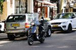 Amsterdam 27 mei 2020
Estelle Cruijff op vespa scooter in Amsterdam zuid.