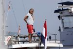 Loosdrecht 7 mei 2020
Jeroen Pauw op zijn boor met de naam buitenvrouw in de haven in Loosdrecht.