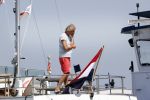 Loosdrecht 7 mei 2020
Jeroen Pauw op zijn boor met de naam buitenvrouw in de haven in Loosdrecht.