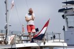 Loosdrecht 7 mei 2020
Jeroen Pauw op zijn boor met de naam buitenvrouw in de haven in Loosdrecht.
