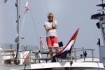 Loosdrecht 7 mei 2020
Jeroen Pauw op zijn boor met de naam buitenvrouw in de haven in Loosdrecht.