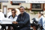 Amsterdam 27 mei 2020
Ruud Gullit Karin de Rooij en Mark Teurlings op terras.