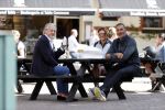 Amsterdam 27 mei 2020
Ruud Gullit Karin de Rooij en Mark Teurlings op terras.