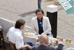 Volendam 1 juni 2020
Forum van Democratie met Thierry Baudet Theo Hiddema en Wybren van Haga zijn in Volendam tijdens de opening van de terrassen.