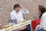 Volendam 1 juni 2020
Forum van Democratie met Thierry Baudet Theo Hiddema en Wybren van Haga zijn in Volendam tijdens de opening van de terrassen.