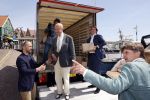 Volendam 1 juni 2020
Forum van Democratie met Thierry Baudet Theo Hiddema en Wybren van Haga zijn in Volendam tijdens de opening van de terrassen.