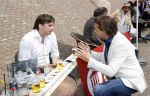 Volendam 1 juni 2020
Forum van Democratie met Thierry Baudet Theo Hiddema en Wybren van Haga zijn in Volendam tijdens de opening van de terrassen.