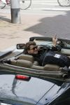 Amsterdam 29 mei 2021
Beau v Erven Dorens in zij Jaguar cabriolet in het centrum van Amsterdam.