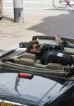 Amsterdam 29 mei 2021
Beau v Erven Dorens in zij Jaguar cabriolet in het centrum van Amsterdam.