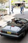 Amsterdam 29 mei 2021
Beau v Erven Dorens in zij Jaguar cabriolet in het centrum van Amsterdam.