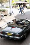 Amsterdam 29 mei 2021
Beau v Erven Dorens in zij Jaguar cabriolet in het centrum van Amsterdam.