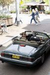 Amsterdam 29 mei 2021
Beau v Erven Dorens in zij Jaguar cabriolet in het centrum van Amsterdam.