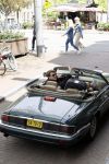 Amsterdam 29 mei 2021
Beau v Erven Dorens in zij Jaguar cabriolet in het centrum van Amsterdam.
