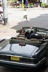 Amsterdam 29 mei 2021
Beau v Erven Dorens in zij Jaguar cabriolet in het centrum van Amsterdam.