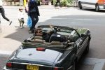 Amsterdam 29 mei 2021
Beau v Erven Dorens in zij Jaguar cabriolet in het centrum van Amsterdam.