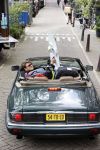 Amsterdam 29 mei 2021
Beau v Erven Dorens in zij Jaguar cabriolet in het centrum van Amsterdam.