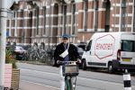 Amsterdam 27 mei 2022
Marc-Marie Huijbregtss op de fiets in Amsterdam zuid