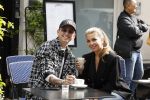 Amsterdam 30 mei 2022
Mart Hoogkamer met zijn vriendin Jennifer v Ooijen op terras op de pc hooftstraat