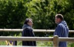 Alkmaar eo 17 mei 2023
Marco Borsato krijgt uitleg over dressuur van een instructeur op een manege