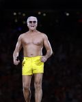 Amsterdam 25 mei 2024
Dries Roelvink treedt op in een gele zwembroek tijdens het toppers concert in de Johan Cruijff arena
