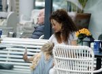 Amsterdam 15 mei 2024
Katja Schuurman met haar dochtertje Coco op terras bij het Gelderlandplein.