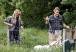 Blaricum 25 mei 2024
Linda de Mol en haar vriend Jeroen Rietbergen gaan met hun twee labradors wandelen op de hei bij Blaricum .