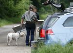 Blaricum 25 mei 2024
Linda de Mol en haar vriend Jeroen Rietbergen gaan met hun twee labradors wandelen op de hei bij Blaricum .