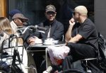 Amsterdam 5 mei 2026
Yousef Gnaoui, artiestennaam Sef en Dio met een kennis op terras .